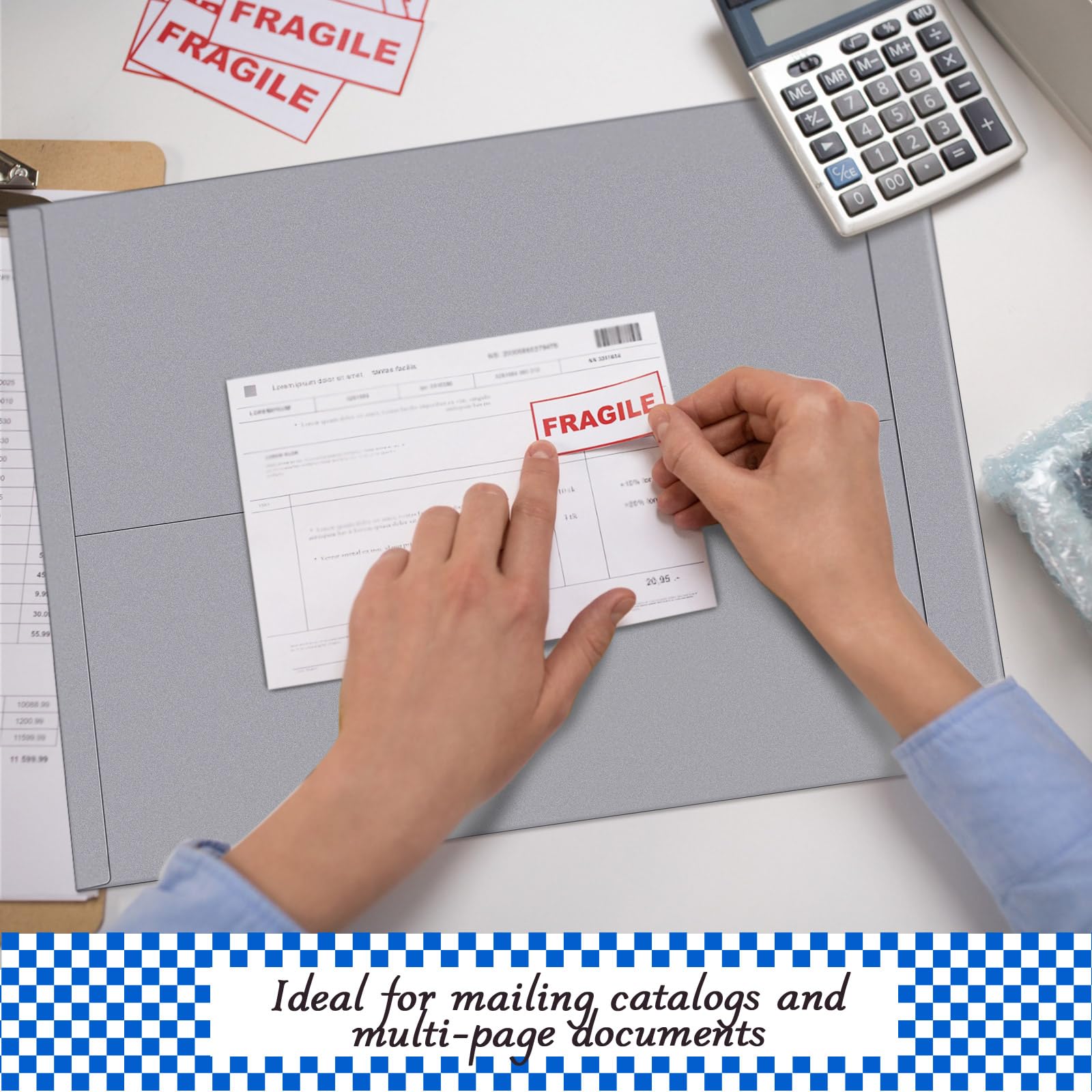 Motipuns 50 sobres extragrandes de 14 x 18 pulgadas con solapas engomadas, sobres de catálogo, sobres de papel kraft jumbo para correo, almacenamiento y organización de documentos, suministros de