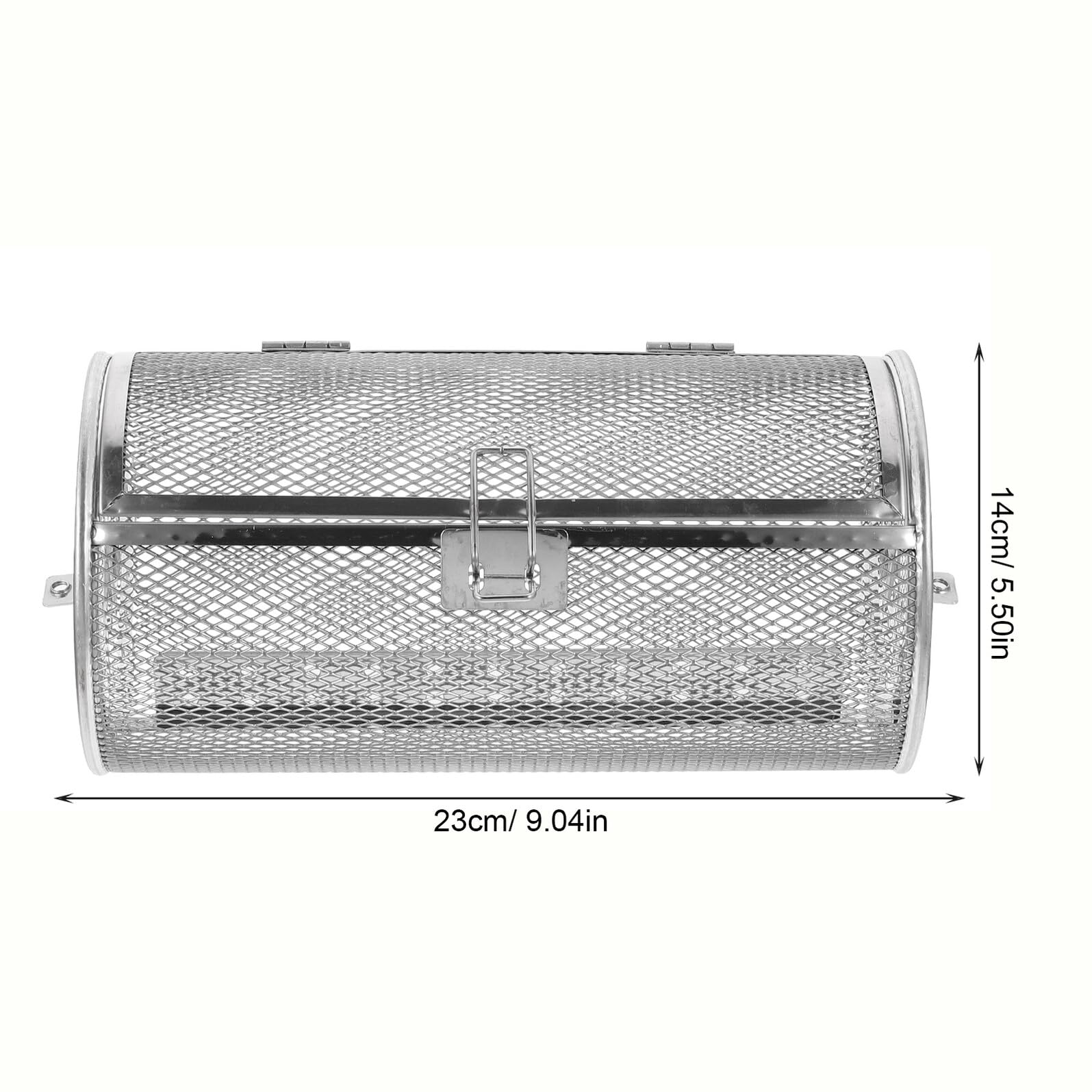 Griglia rotante in acciaio inox con porta mobile, accessorio versatile per barbecue per arrostire noci, verdure e riunioni di famiglia, ideale per forno e grill all'aperto