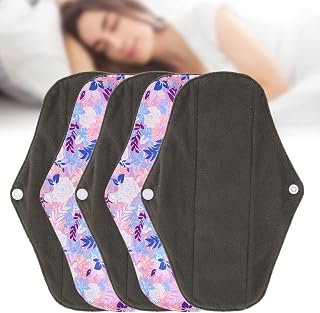 5pcs Washable Menstrual Pads, Breathable Bamboo Charcoal Cloth Leakproof Resuable Sanitary Towel, Reusable Washable Cloth Menstrual Pads(M21)