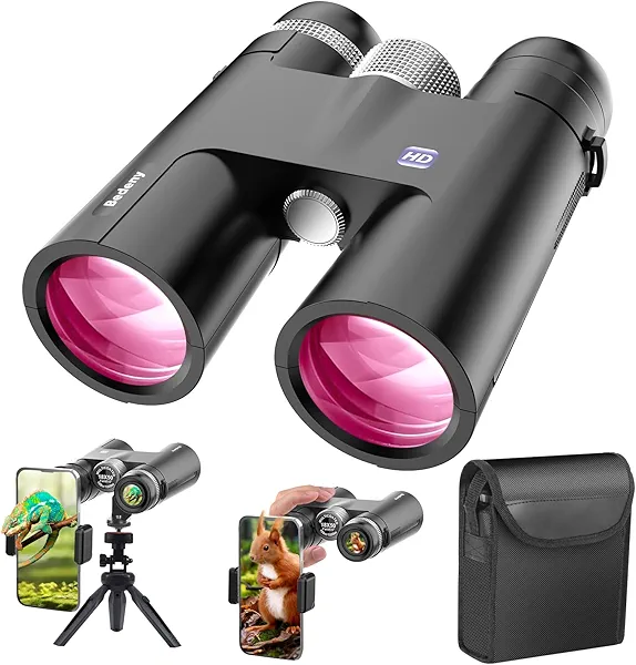 18x50 HD Binoculars for Adults with Upgraded Phone Adapter, Tripod and Tripod Adapter - Professional Waterproof Binoculars with BaK4 prisms and Large View for Bird Watching,Hunting