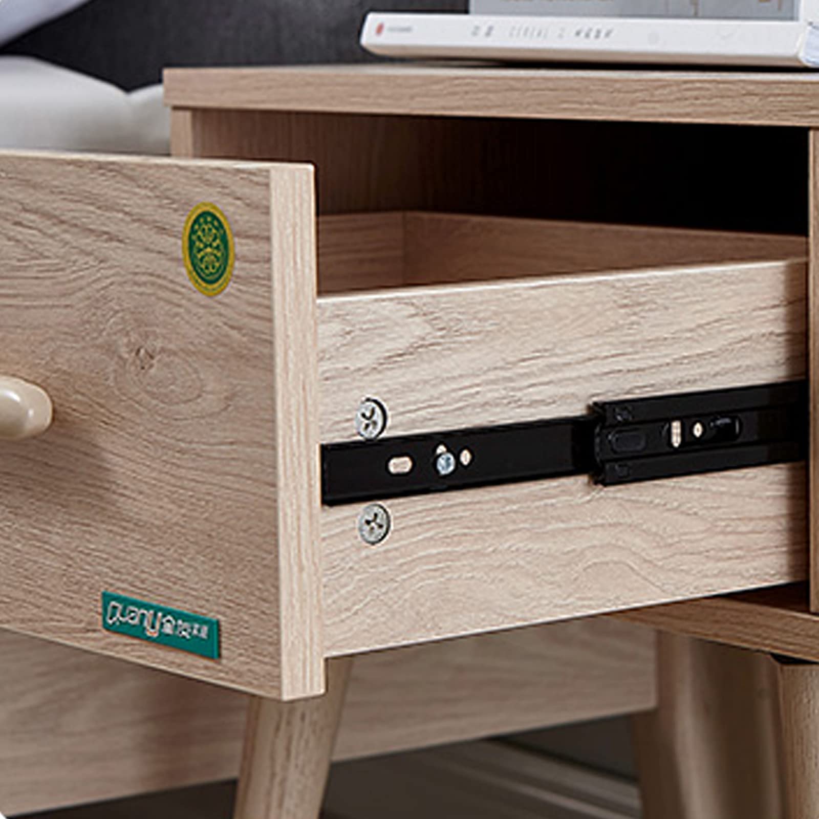 Amazon｜ヴィンテージ木製ベッドサイドテーブル、ハイレッグBBedside