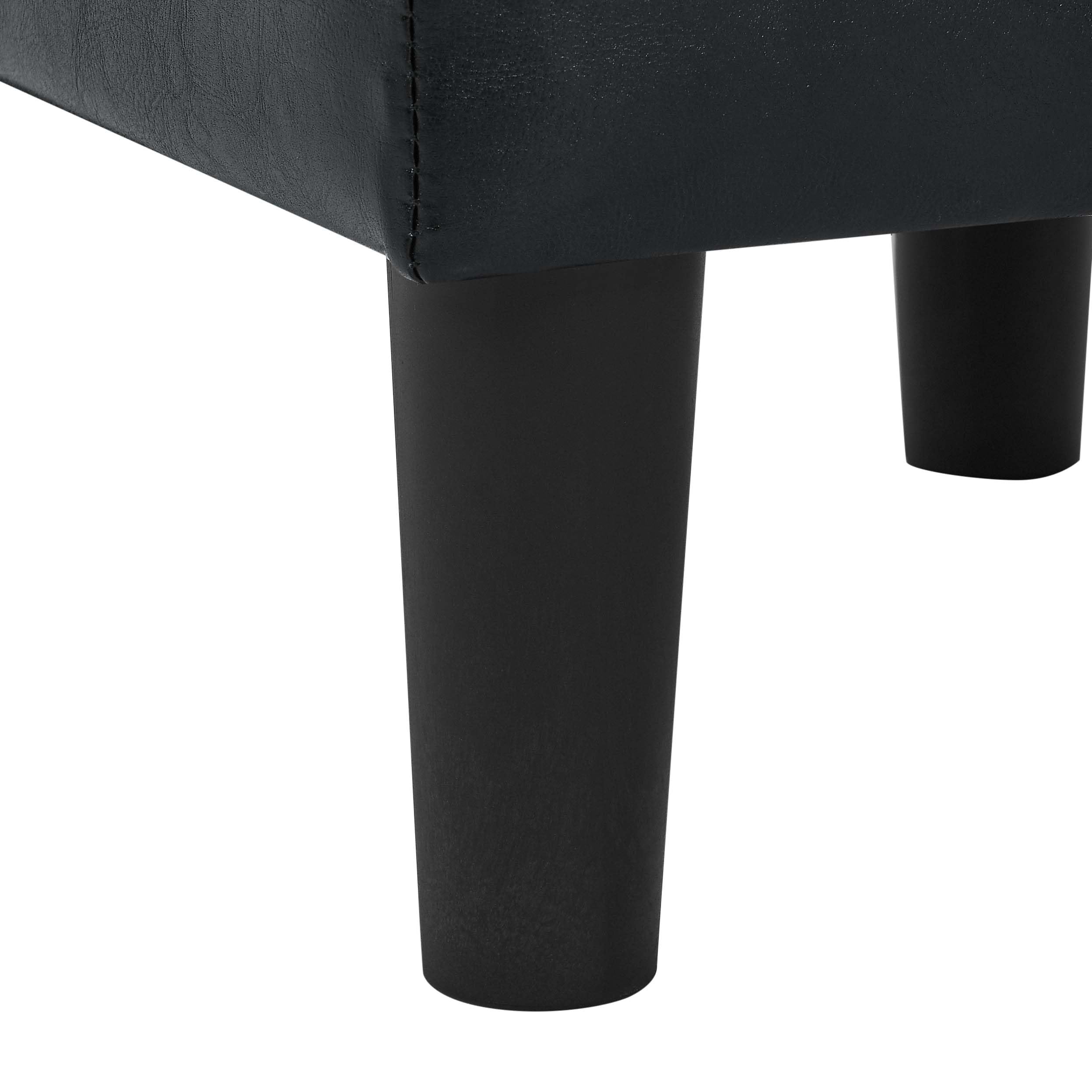 Accent Arm Chair,PU Leather Barrel Chair and Ottoman Set for Living Room (Black)