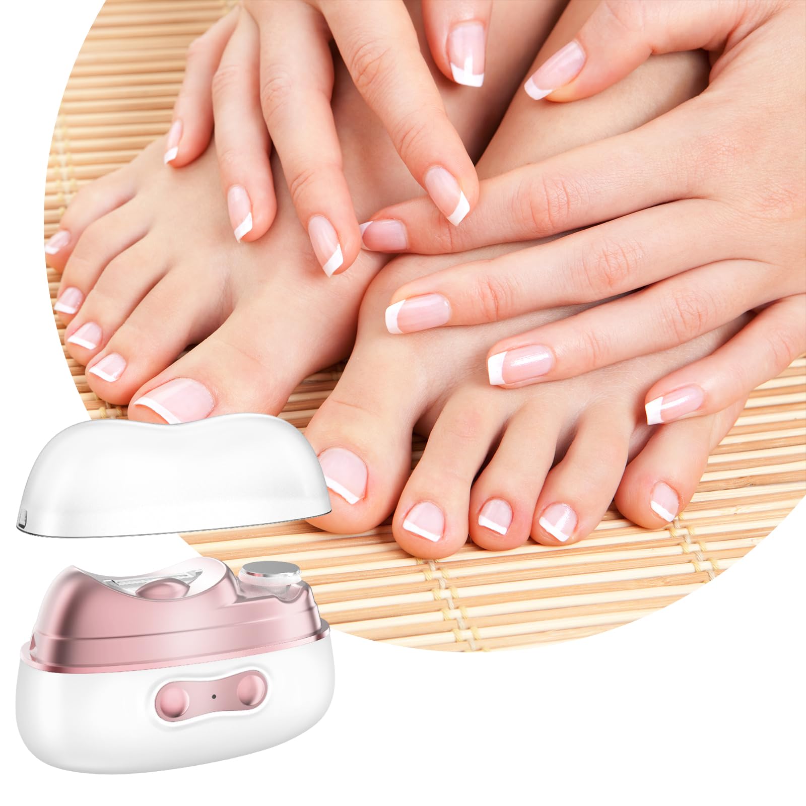 Elektrische Nagelschere für Nägel, USB, wiederaufladbar, automatisch, mit Feile und Gellampe, für Senioren und Kinder
