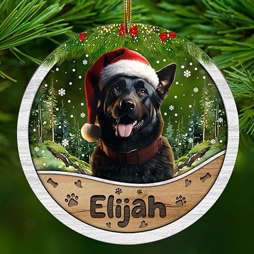 Miniatura 43 de Adorno personalizado de Yorkie para Navidad, adornos personalizados con nombre de mascota, adornos acrílicos para colgar en el árbol de la puerta