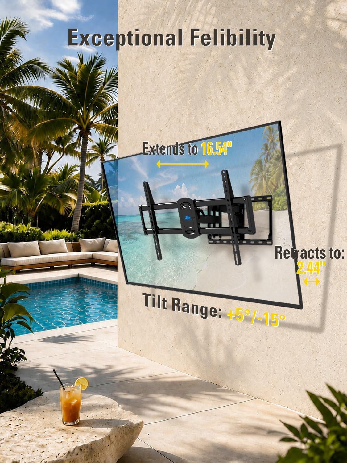 Mounting Dream Outdoor TV Mount Weatherproof TV Wall Mount for 42-90" TVs