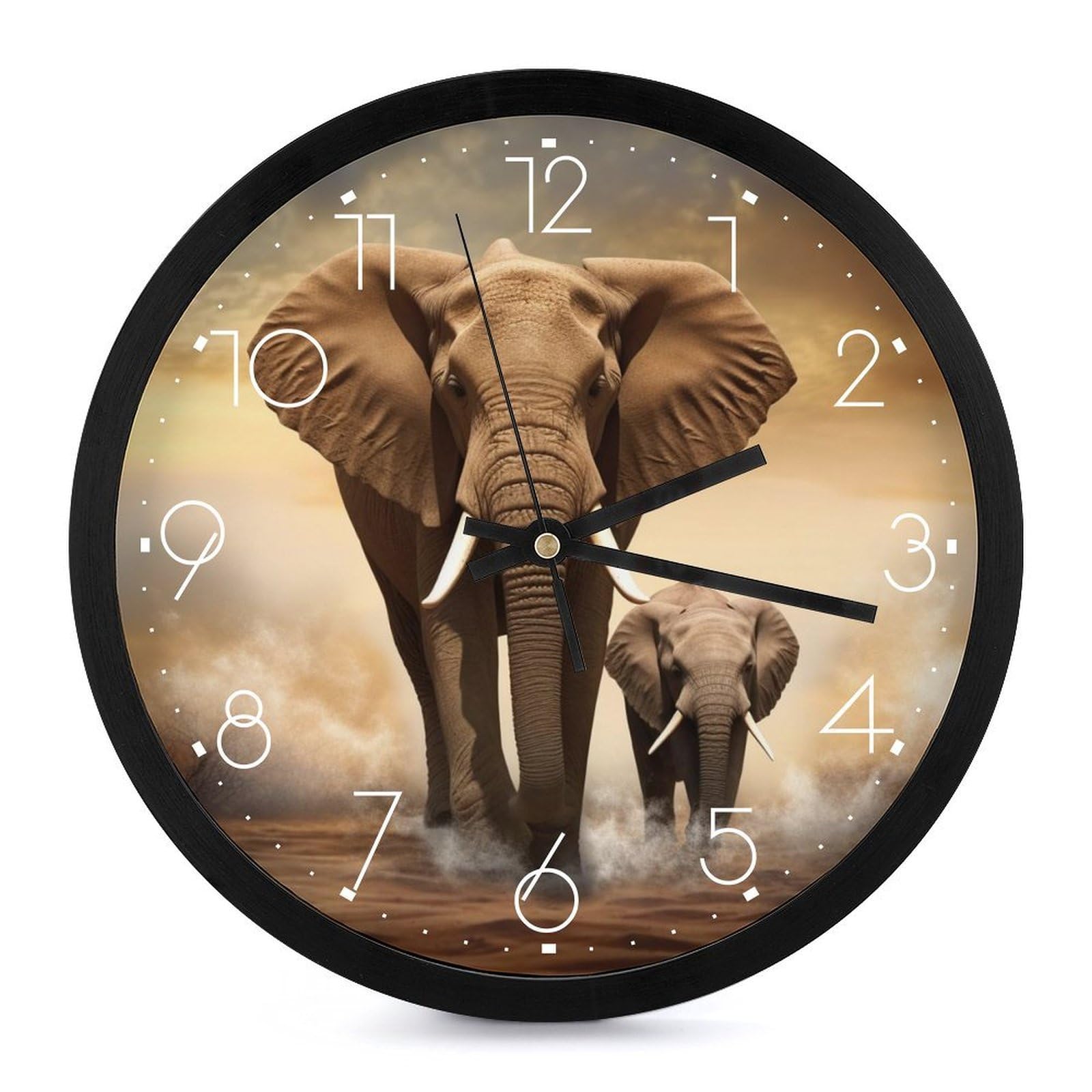 Horloge murale numérique de 25,4 cm ronde à piles pour salon