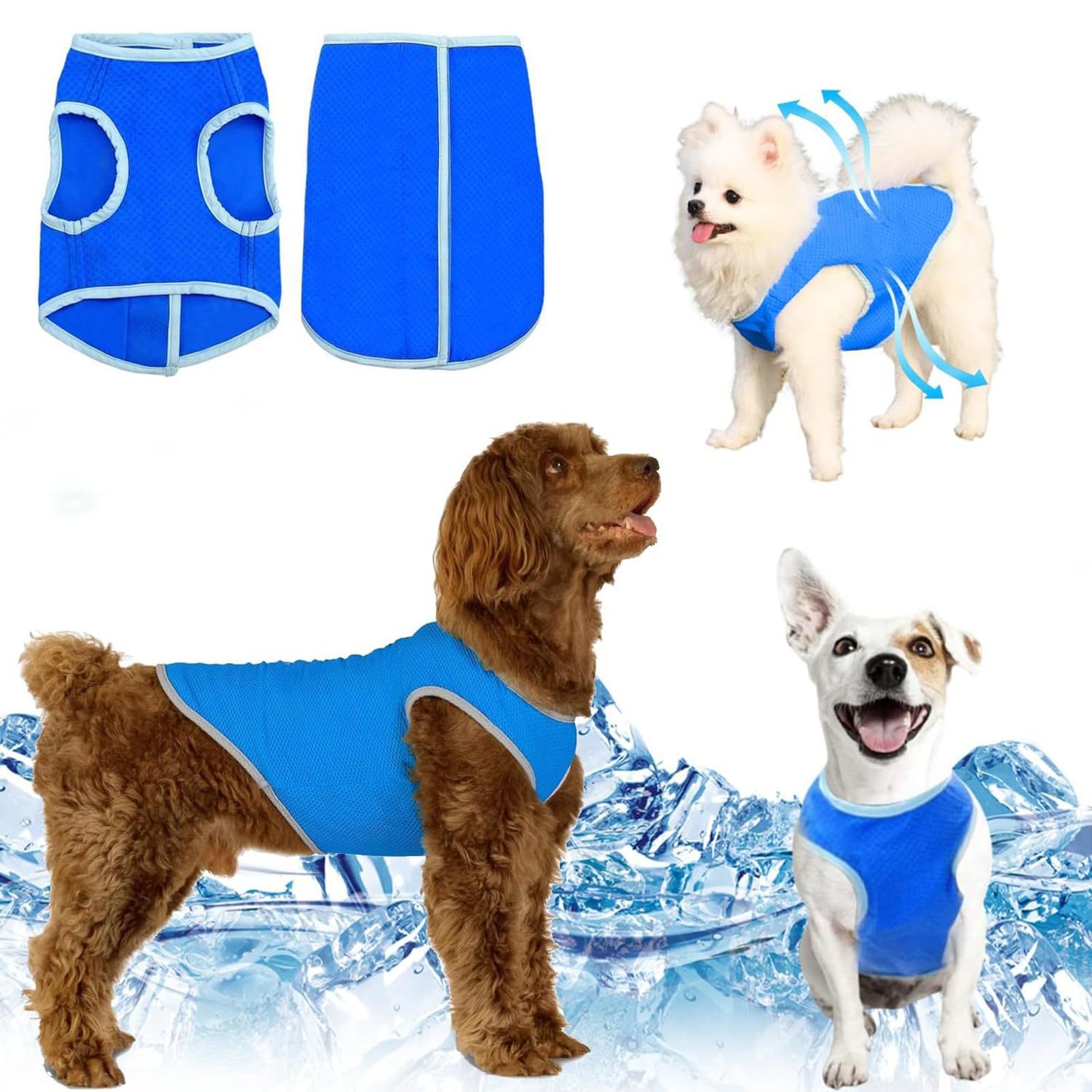 Cooling Vest for Dogs, Breathable Dog Cooling Vest for Small Medium Large Pet Dogs, Comfortable Summer Puppy Dog Dachshund Jacket