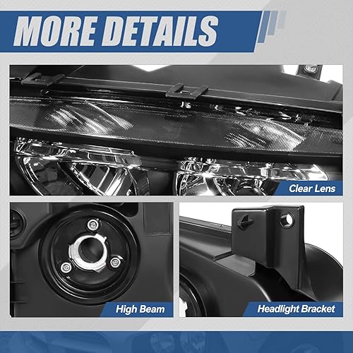 Miniatura 5 de Faros HL-OH-CHA05-4P-VR, carcasa negra reflector ámbar