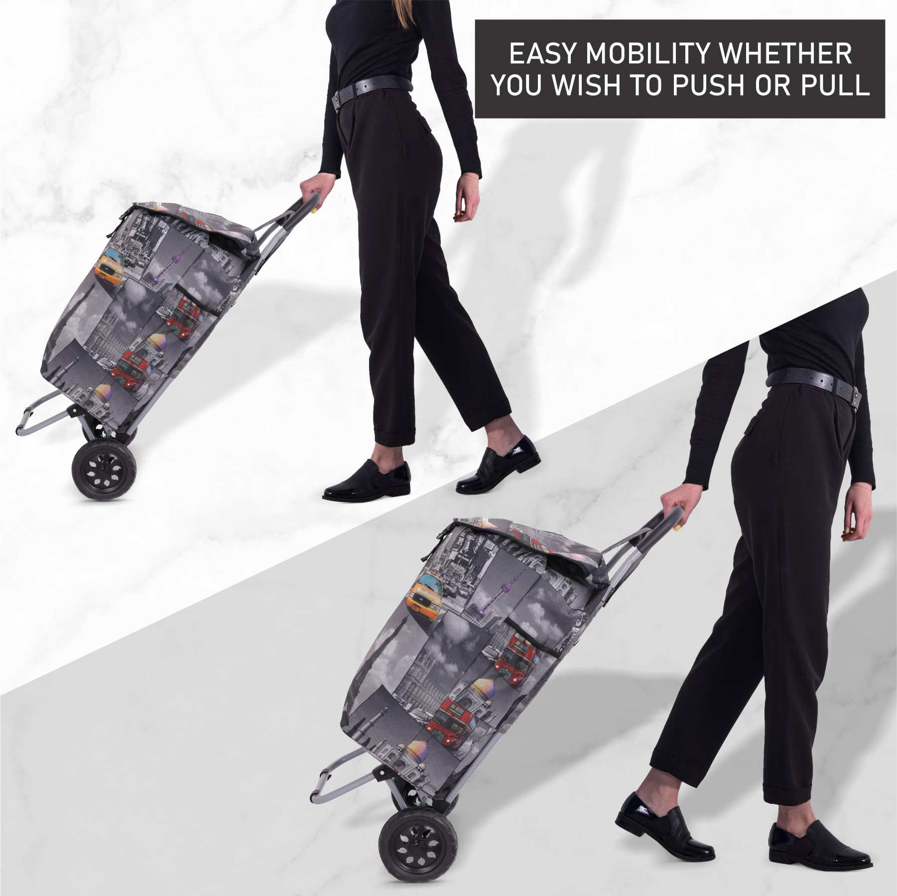 Chariot de magasinage Metaltex Lily - 45-53 l - 30 kg - avec 2 roues Chariot de magasinage Metaltex Lily - 45-53 l - 30 kg - avec 2 roues