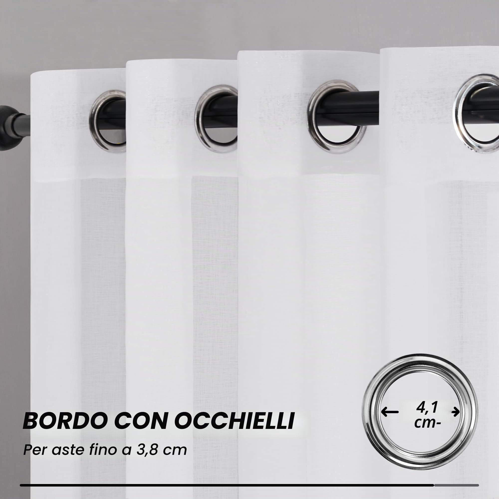 Deconovo Tende Voile Camera da Letto 140x290 cm Bianco 2 Pezzi