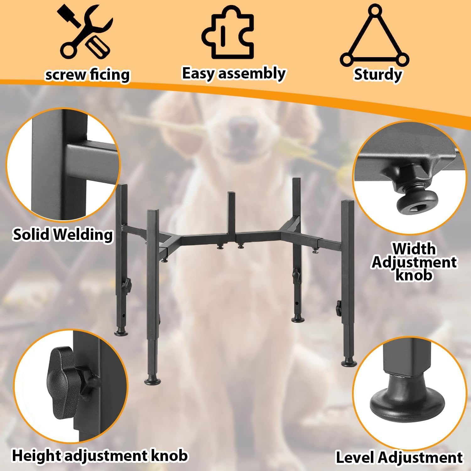 Hundenapfständer Erhöht & Verstellbar – 4 Höhen (20–35,5 Cm), Breite 15–25 Cm, Mit Tablett & Saugnäpfen/Fußpads Für Alle Hundegrößen (schwarz)