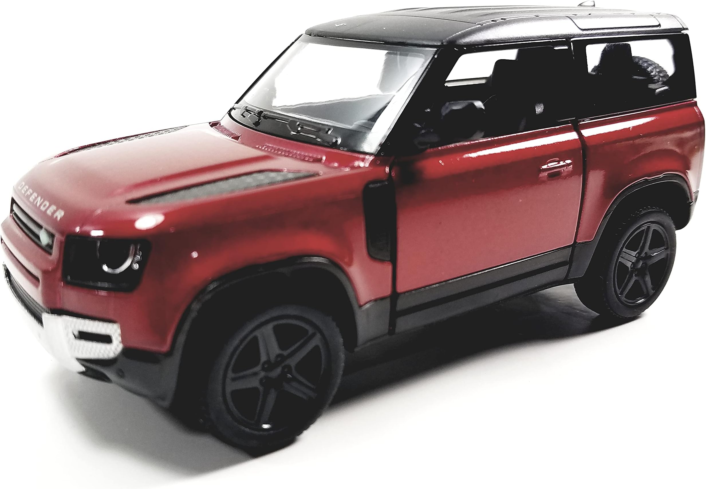 KiNSMART - Land Rover Defender 90 1:36 Scale 5" Die Cast Metal Model Toy SUV (Candy Apple Red)
