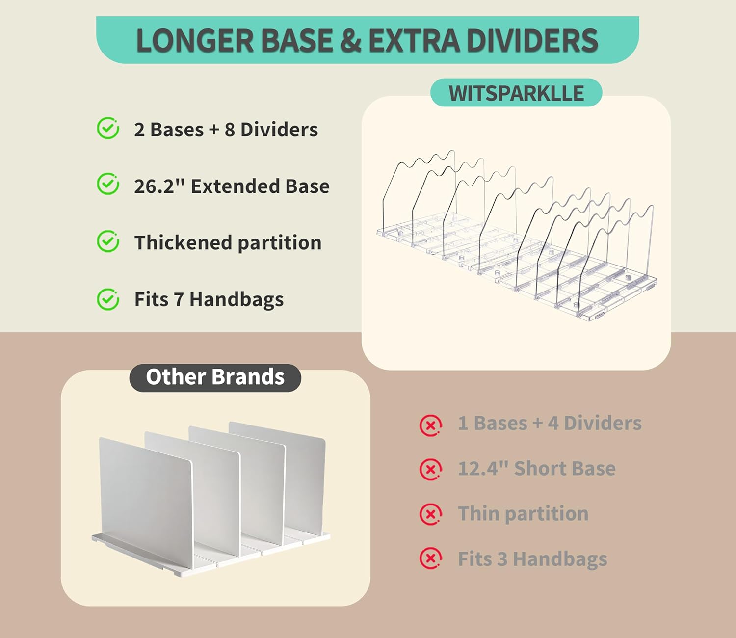 Clear Purse Organizer with Black Purse Organizer