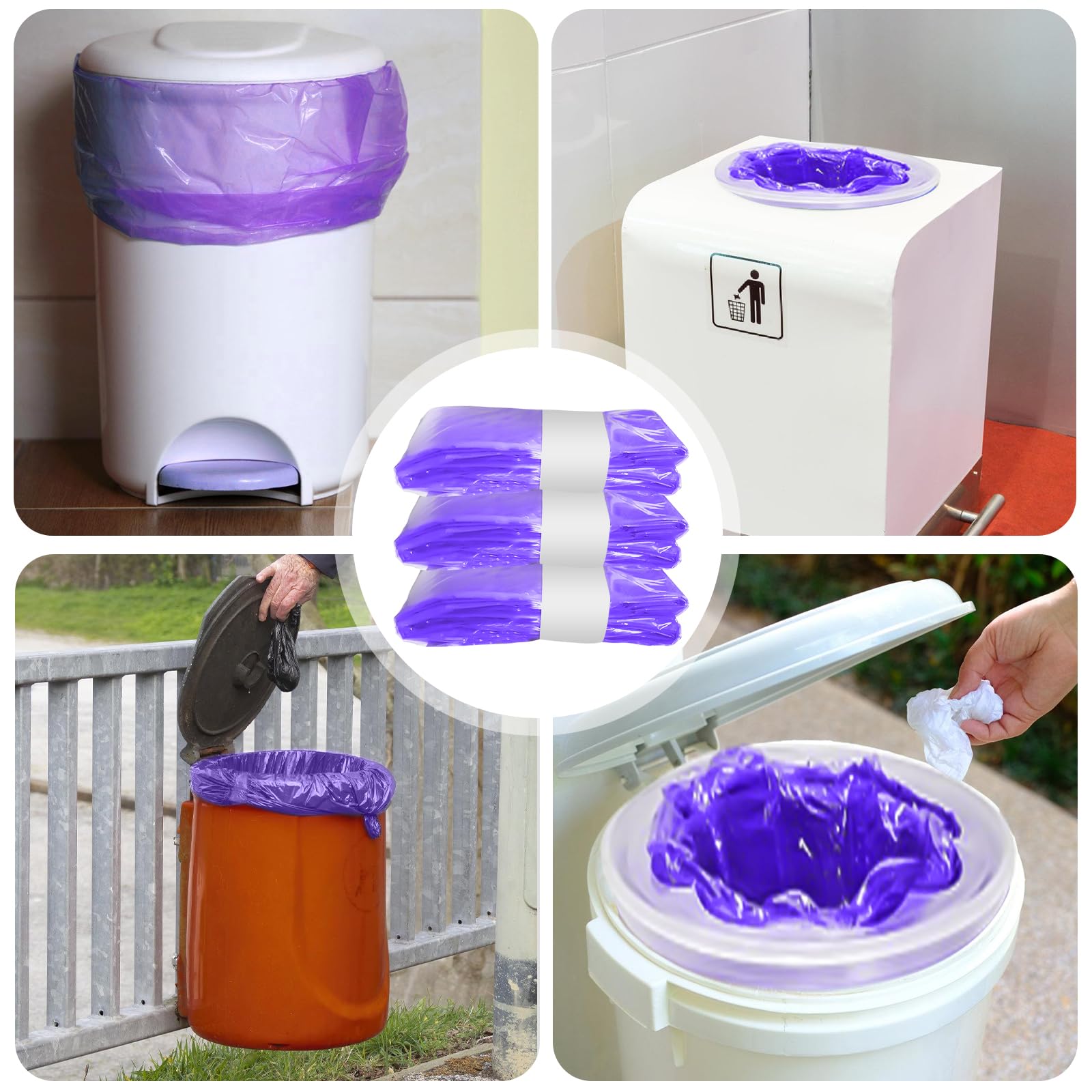 10 recambios de pañales, recambios compatibles con papelera de pañales, recambio para brotes, cubo de pañales y arena para gatos Littycat (morado)