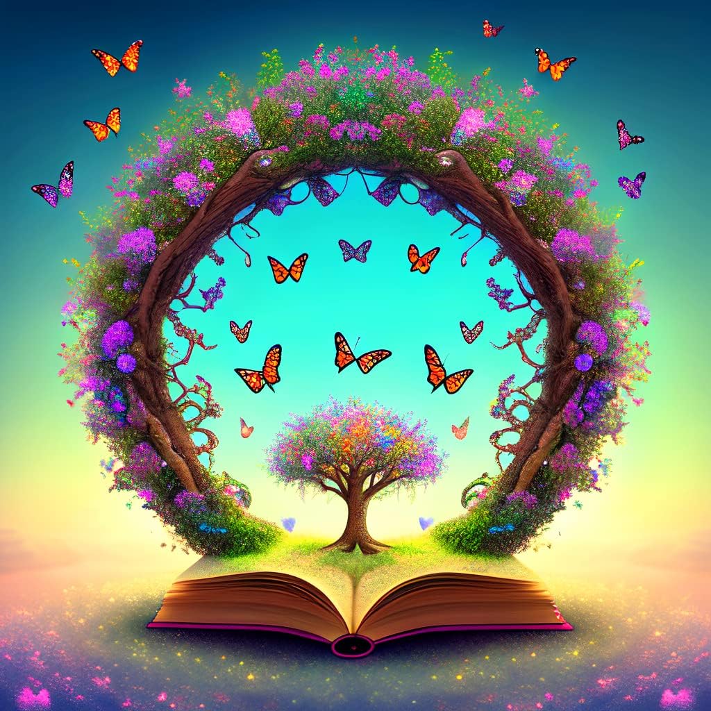 NUFTVI Diamond Painting Kit Wreath Tree, Butterfly