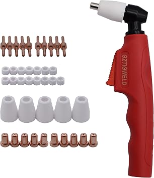 Plasma Cutter Torch Head PT-31 LG-40 20072 Air Cutting Gun Consumables | Plasma Cutter Torch Head PT-31 LG-40 20072 Air Cutting Gun and Tip Electrode Nozzle Cup Gas Ring Consumables Kit 41pcs