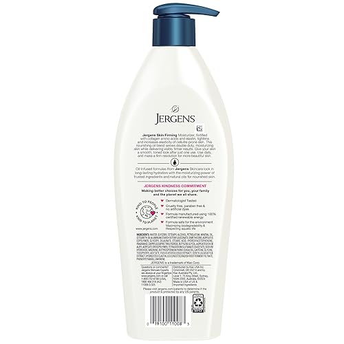 Miniatura 8 de Jergens Loción corporal reafirmante para piel seca a extra seca, crema tensora de la piel con colágeno y elastina, probada por dermatólogos, fórmula