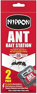 Nippon Ant Bait Station Twin Pack, Pre-Baited, Suitable For Indoor & Outdoor Use, Tamper Resistant And Mess Free, Kills Ants And Their Nest, Trusted For Over 50 Years (packaging may vary)