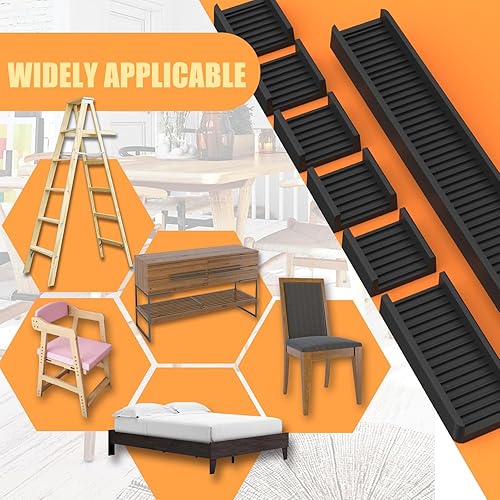 Miniatura 3 de Mbear - Copas giratorias para muebles, almohadillas rectangulares de silicona antideslizantes para muebles, protectores de pisos de maderas, 4