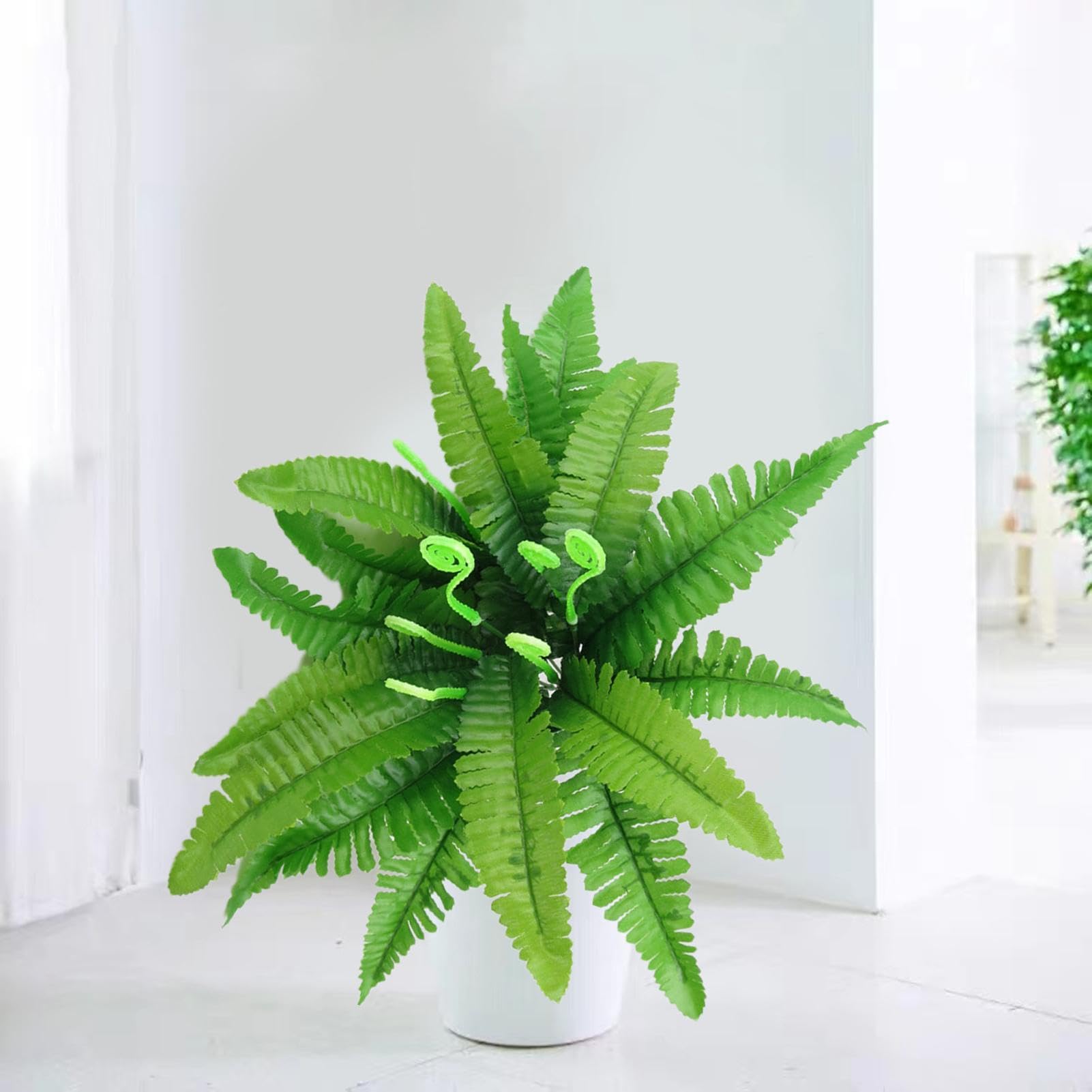 Felci Artificiali Per Esterni SOMYTING - 2 Piante Finte 58 Cm, Resistenti Ai Raggi UV, Decorazione Giardino E Piscina - Foto 9