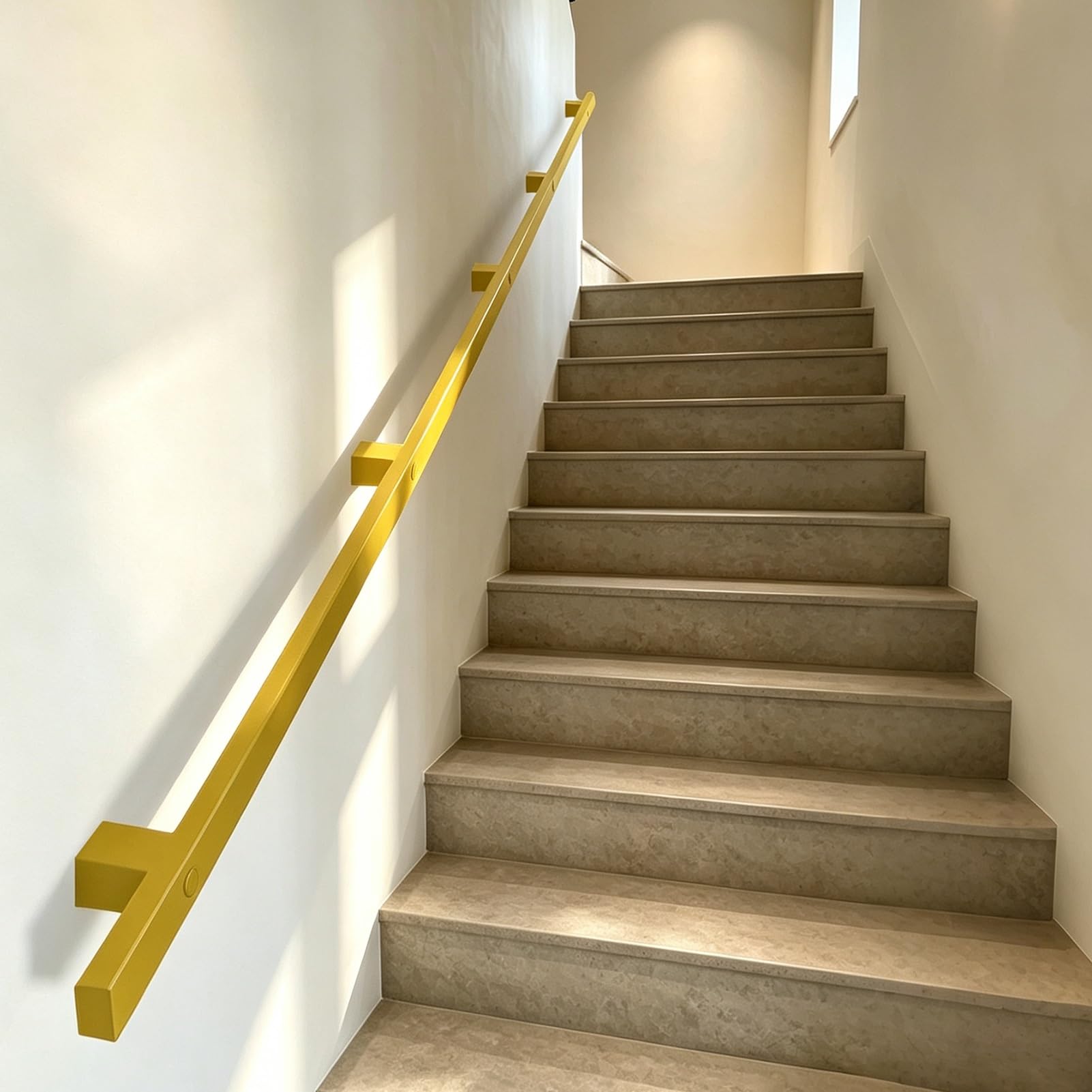 Drsyffsup One Color Safety Non-Slip Stair Handrail For Inside Outside, Metal Staircase Banister Railings For Elderly Child - Corridor Support Rod Strong Armrest Sturdy Balustrade Grab Rails(13.1Ft/400Cm)