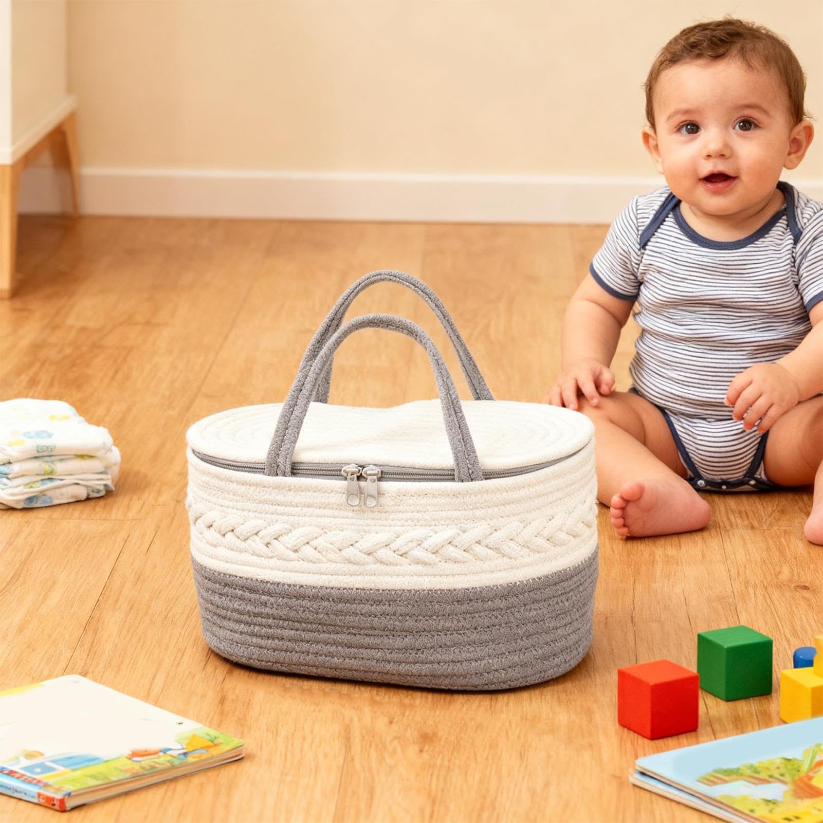 Organizzatore Pannolini per Rimovibile Grande Capacità Portatile | Contenitore Viaggio Neonato Maschio per Viaggio All'aperto Picnic Campeggio Ospedale Salviette Giocattolo Bottiglia