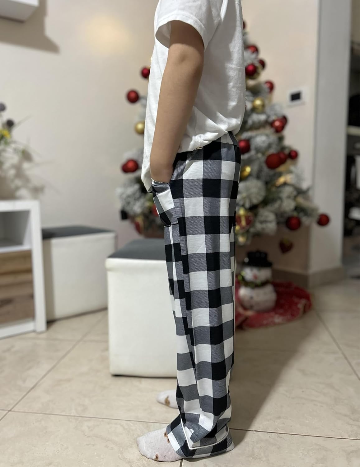 Arshiner Boys Pajama Pants Soft Long PJ Bottoms Plaid Lounge Pants for Boys 6-14 Years - Image 4