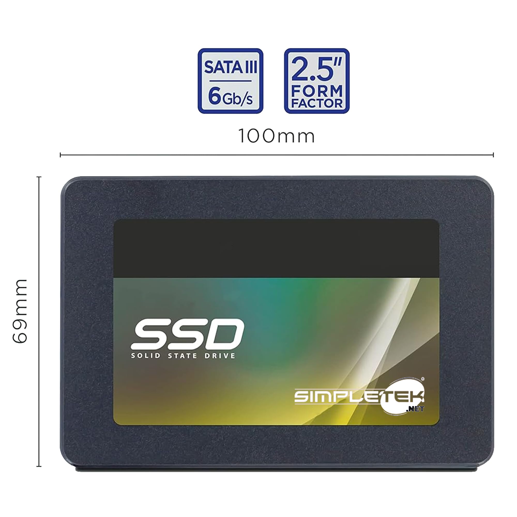 SIMPLETEK - SSD interno de 2,5" de 2 TB (2000 GB) - SATA III - 6 Gbps - Lectura 520MB/s - TLC | Disco de estado sólido ideal para ordenadores portátiles de sobremesa