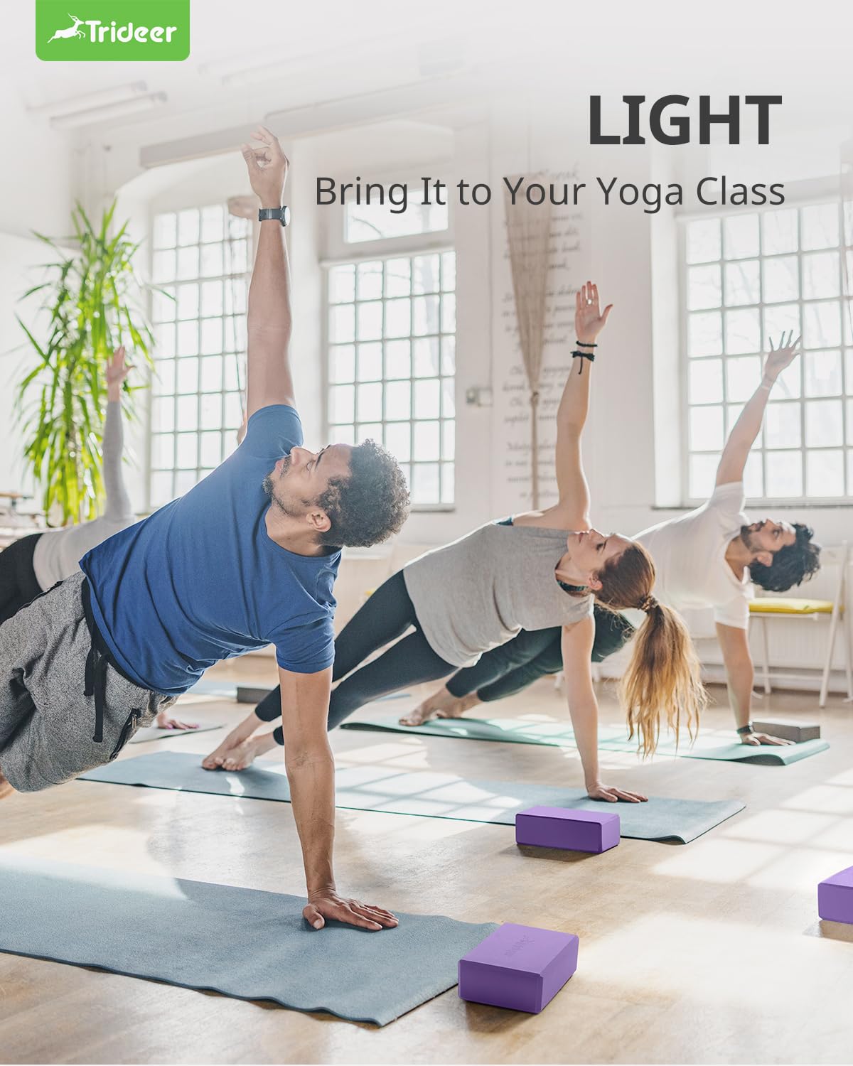Trideer Yoga Blocks 2 Pack Purple 4