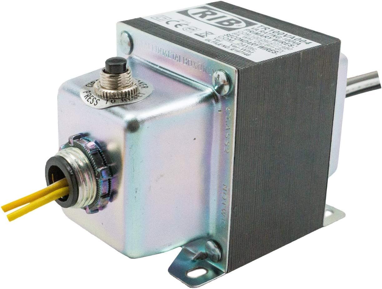 Functional Devices TR100VA004 Transformer, 96VA, 480/277/240/120 to 24 Vac, Circuit Breaker, Foot and Dual Threaded Hub Mount