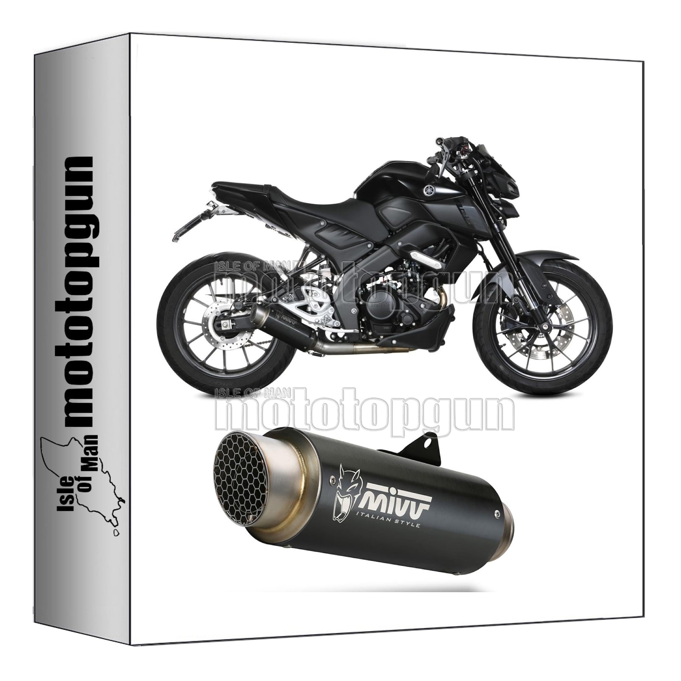 mivv tubo de escape completo homologado catalizado gp-pro acero negro compatible con yamaha mt125 mt-125 2023 2024 mototopgun