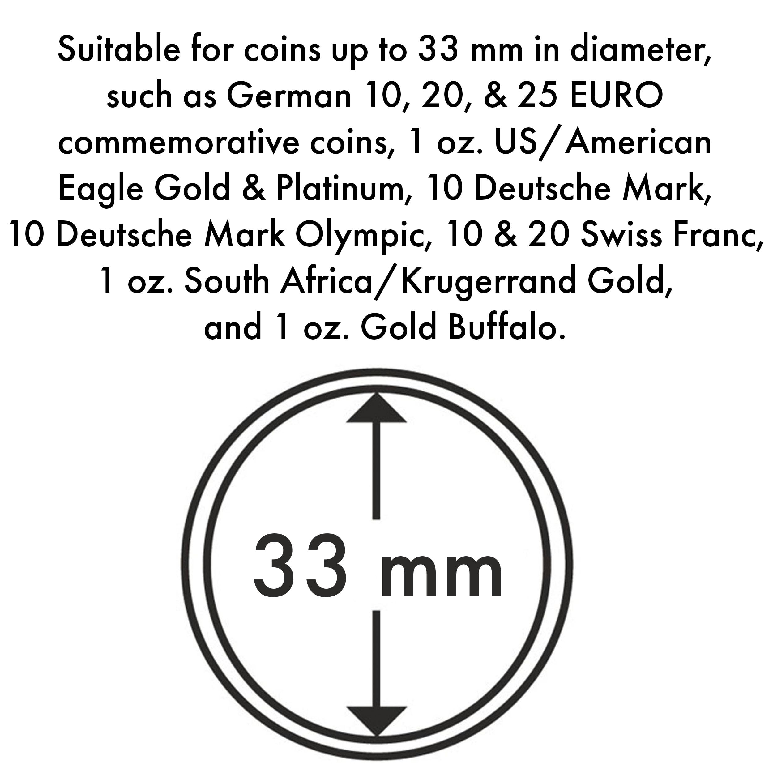 Lot de 10 capsules pour pièces de monnaie en or ou argent, 14 - 62 mm 41 mm