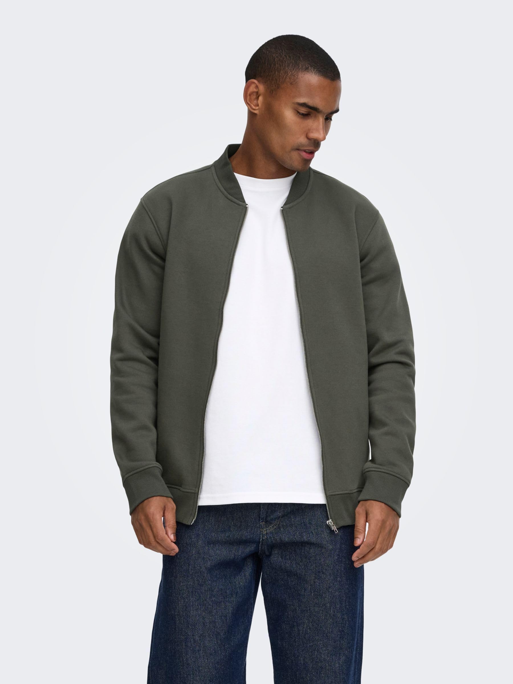 Only & Sons Onsceres Reg Zip Bomber Jck Noos, Beluga, S Uomo
