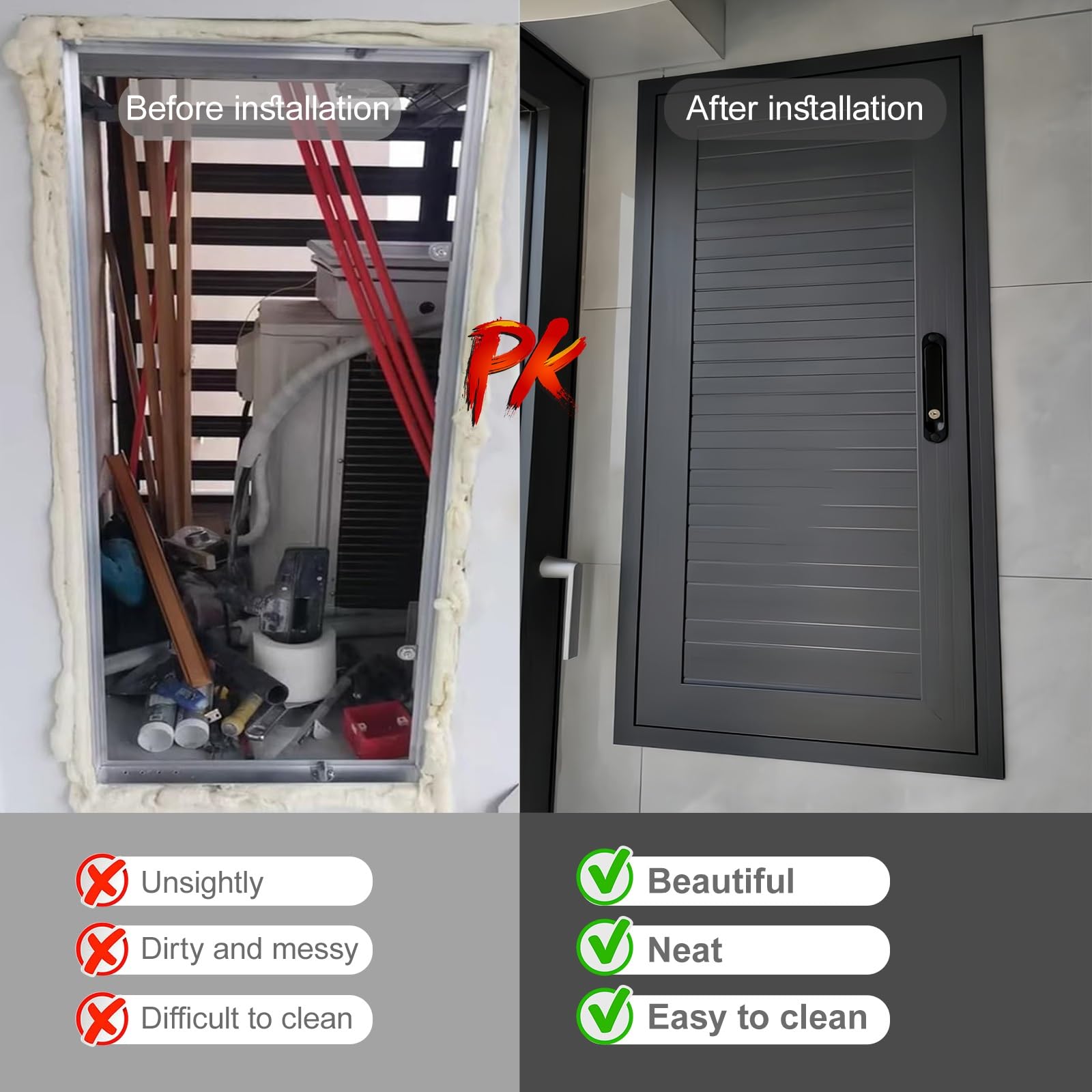 Pannello di accesso resistente per impianti idraulici a parete con chiavistello, porta di accesso in metallo con telaio in alluminio per manutenzione tubi
