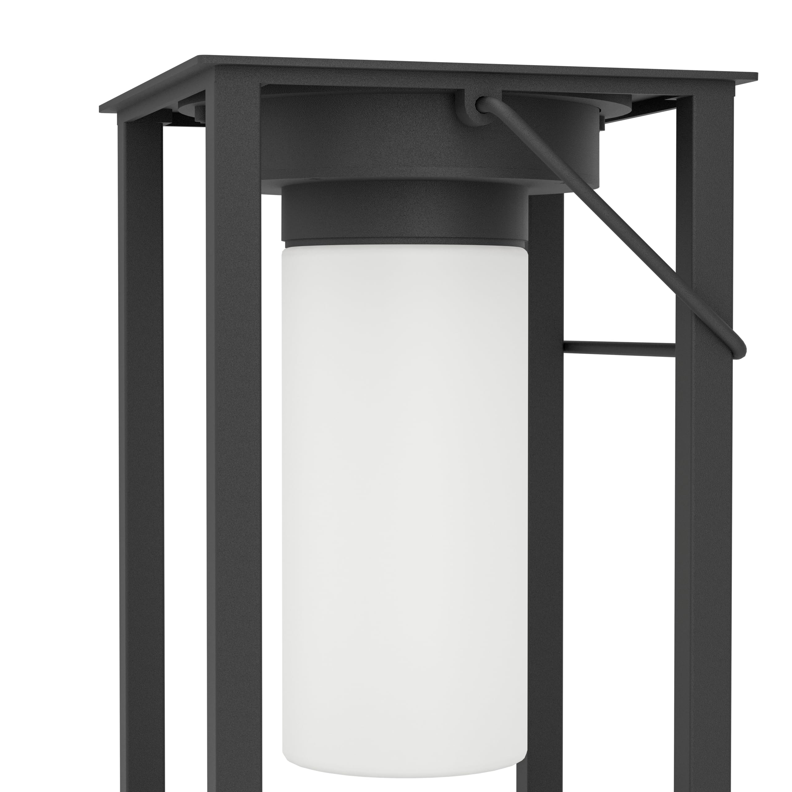 Eglo Lampada a LED da tavolo Usigni, lampada a energia solare per esterni, decorazione per balcone e patio, luce per giardino, lanterna a energia solare in plastica nera, IP44