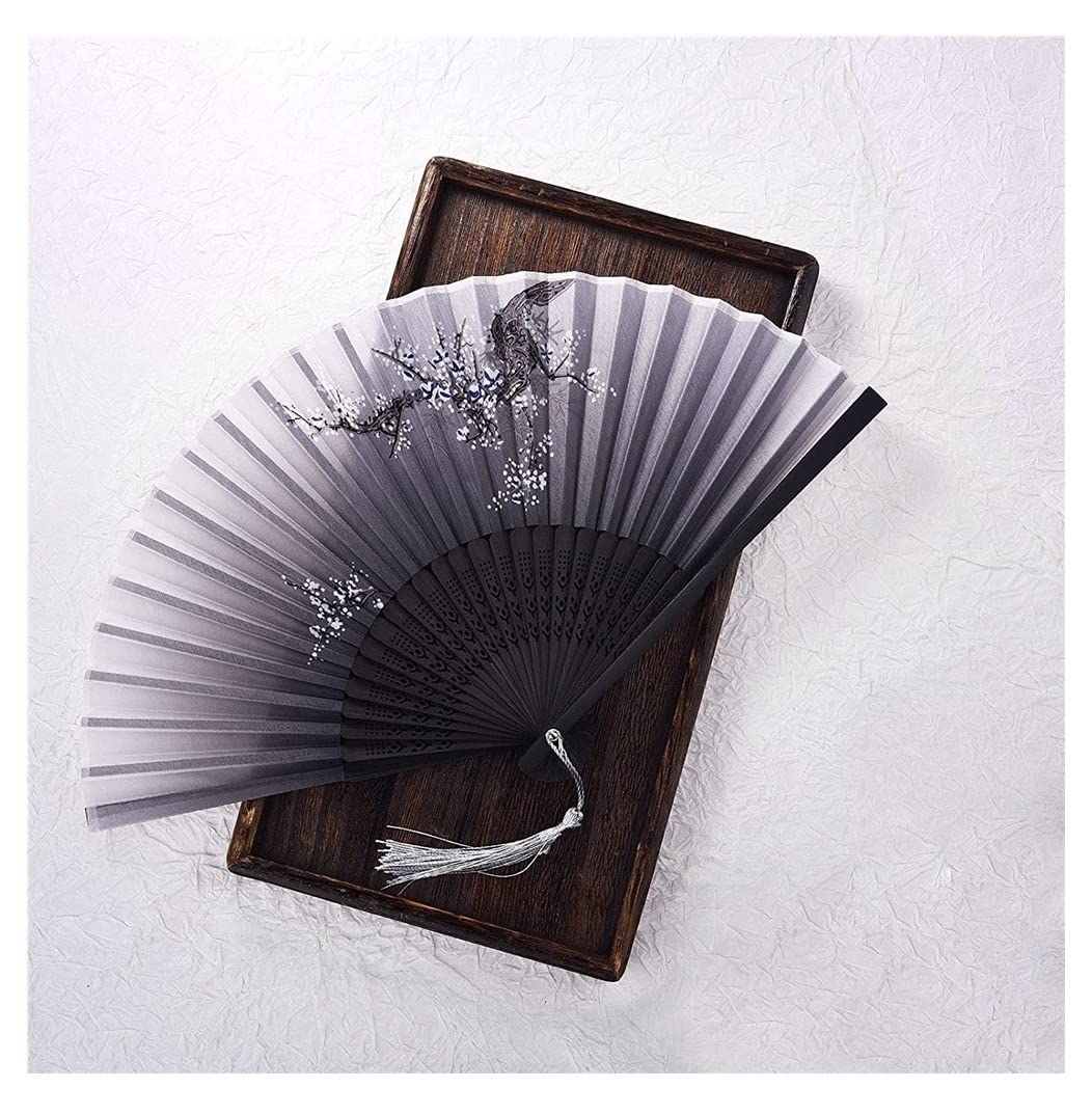 Display Fans Retro Chinese Japanese Bamboo Folding Fan Dance Hand Home Decoration Ornaments Hand Held(M)