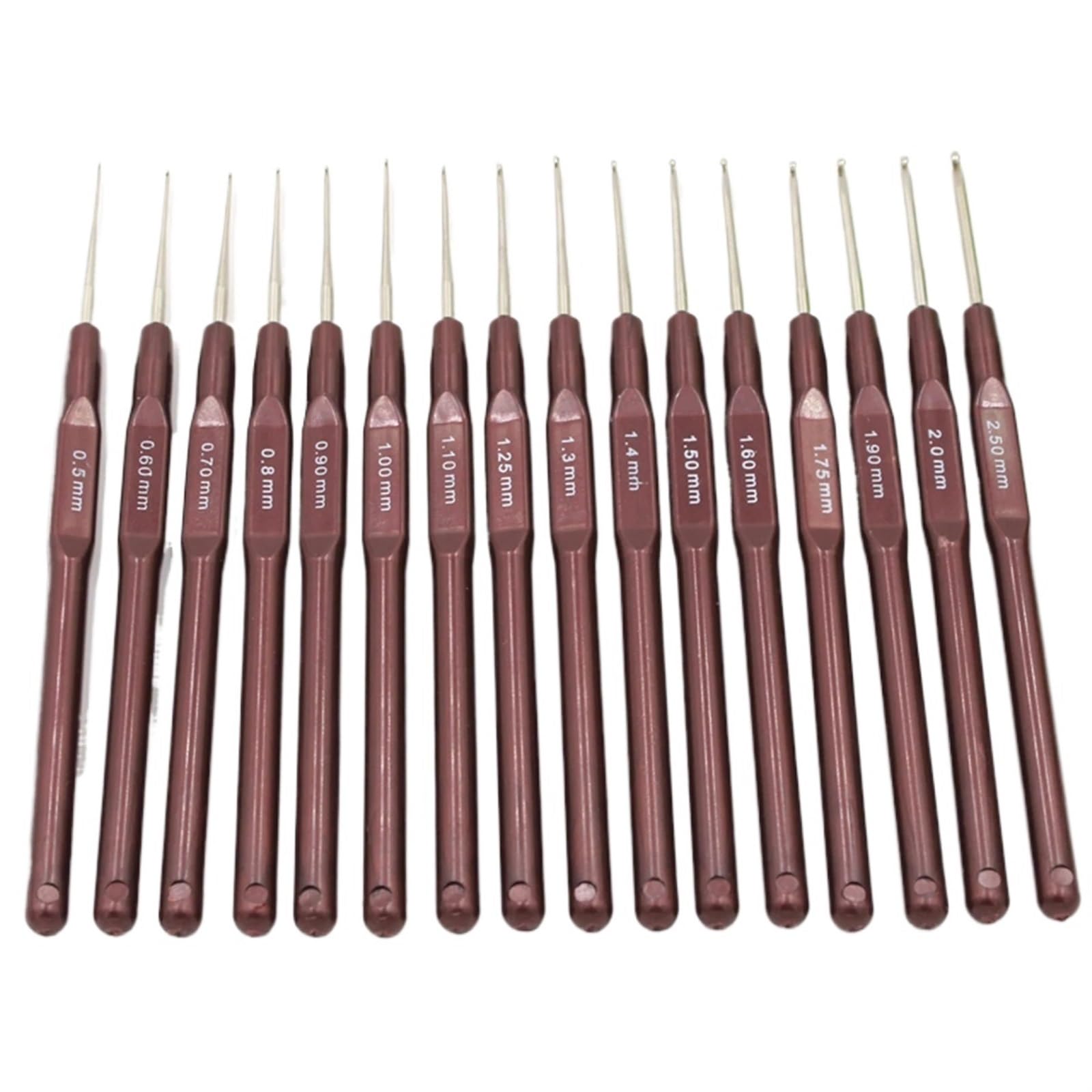 L6NqIAG Crochet Kit Crochet Hook Set of 16 Plastic Handle Hooks Knitting Needles Crochetings Knittings 0.5mm-2.5mm