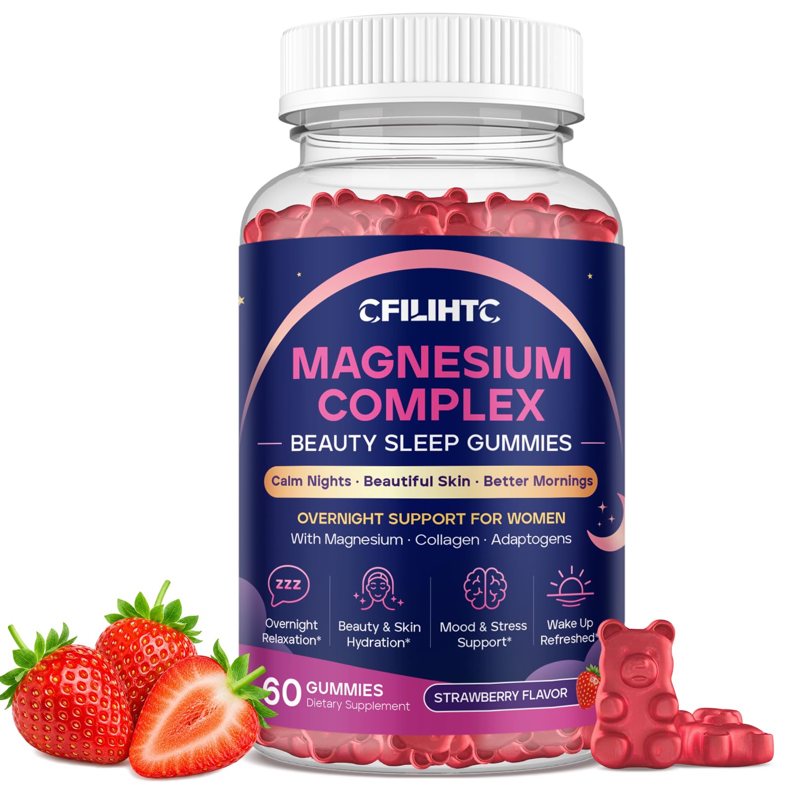 Magnesium Complex Gummies for Women, 12-Form Magnesium Glycinate Gummies