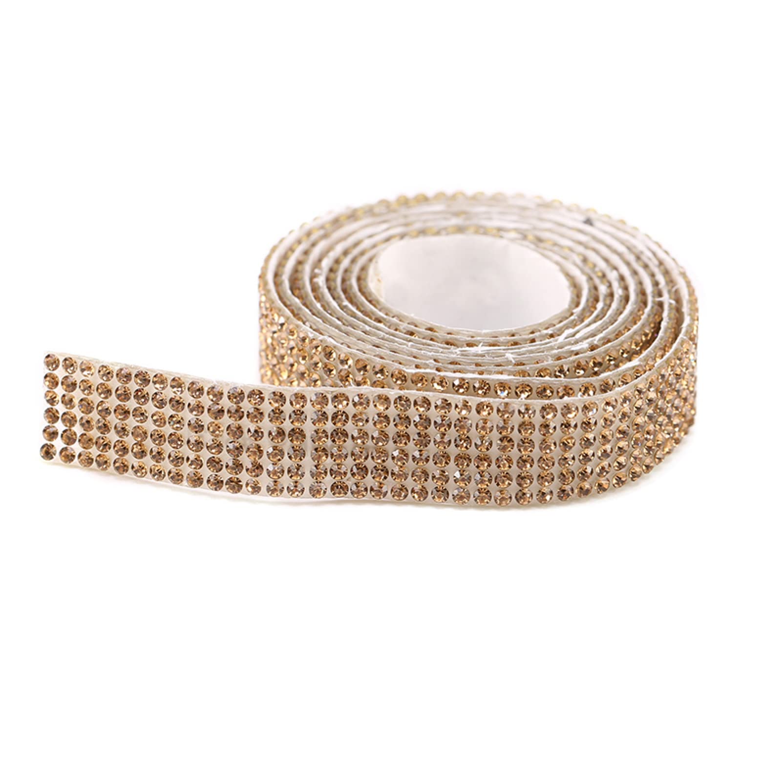 ACiyD 1 Yard Strasssteine Selbstklebend Glitzer Kristallband Band Kette DIY Strassband Trim für Autotelefon Dekorationen (Color : 27mm Crystal Yellow, Size : 1 Yard) (18mm Crystal Clear 1 Yard)