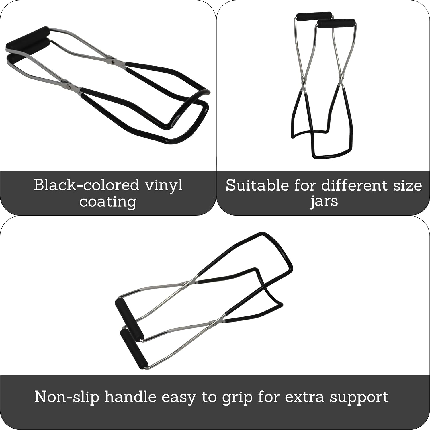 MIRRO X-Long Canning Jar Lifter, Black