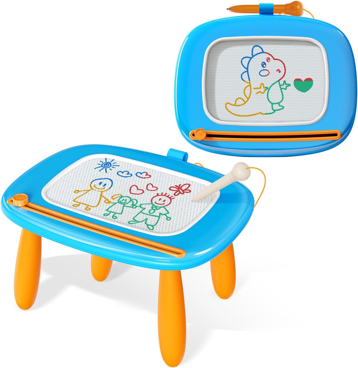Kikidex Magnetic Drawing Board, Toddler Girl Toys for 1-2 Year Old, Doodle Board Pad Learning and Educational Toys for 1 2 3 Year Old Baby Kids Birthday Gift(Light Blue)