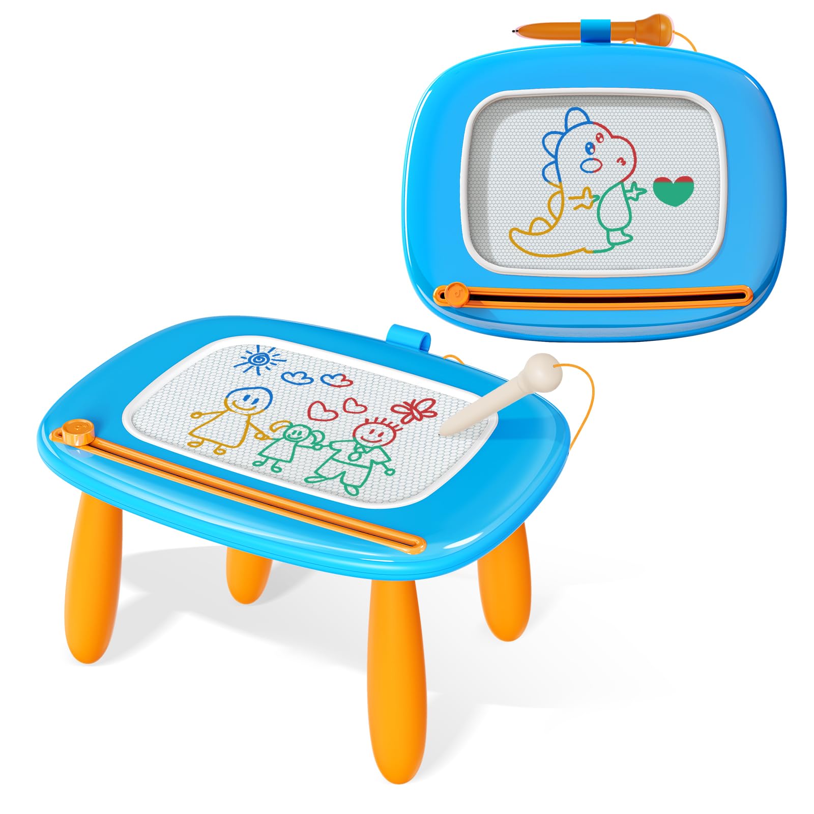 Kikidex Magnetic Drawing Board, Toddler Girl Toys for 1-3 Year Old, Doodle Board Pad Learning and Educational Toys for 1 2 3 Year Old Kids Birthday Gift (Light Blue)