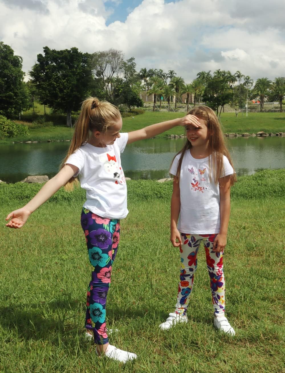 LUOUSE Girls' Leggings Full Length Comfy Pants Trousers 4-13 Years - Image 3