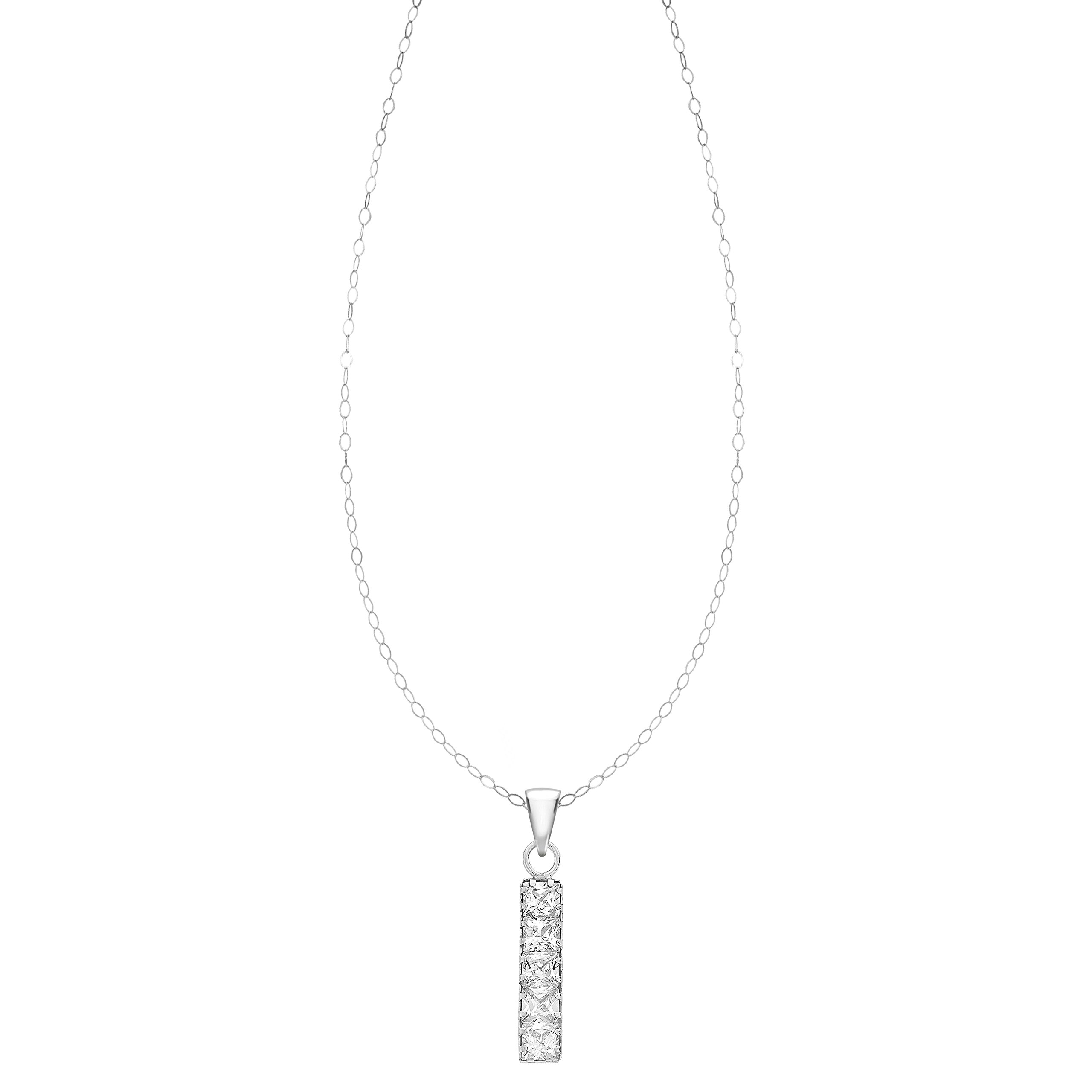 Carissima Collar de mujer con oro blanco de 9 quilates (375/1000), circonita, 46 cm