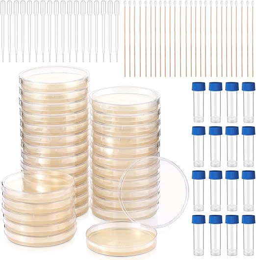 Xuhal 90 Pieces Prepoured Agar Plates Kit includes Petri
