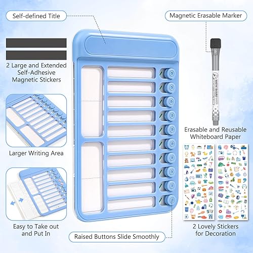 Miniatura 4 de Audab Tabla de tareas de borrado en seco para niños, pizarra magnética de lista de verificación, lista de verificación de tareas, tabla de lista de