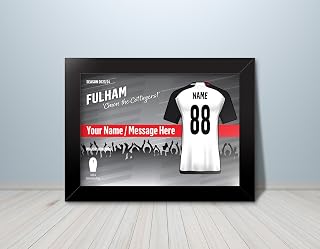Fulham Football Fan Personalised Framed Print - Football Gift, Birthday Gift, Fan Print, Artwork, Team Kits