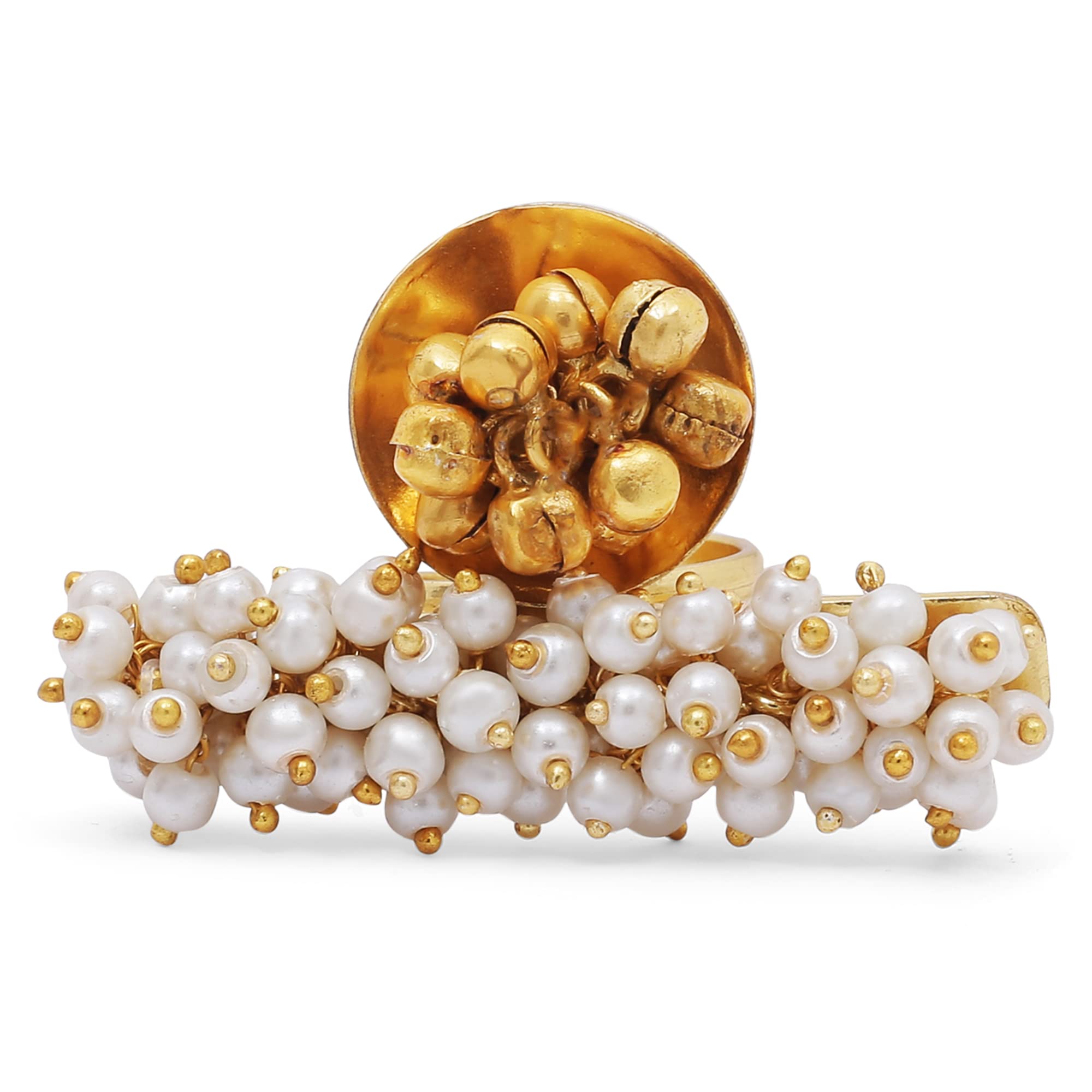 I Jewels Women 18K Gold Plated Ethnic Adjustable Brass Finger Ring Embellished With Ghungroo And Pearl (Fl224) (B09YLPC4PC) Amazon Price History, Amazon Price Tracker