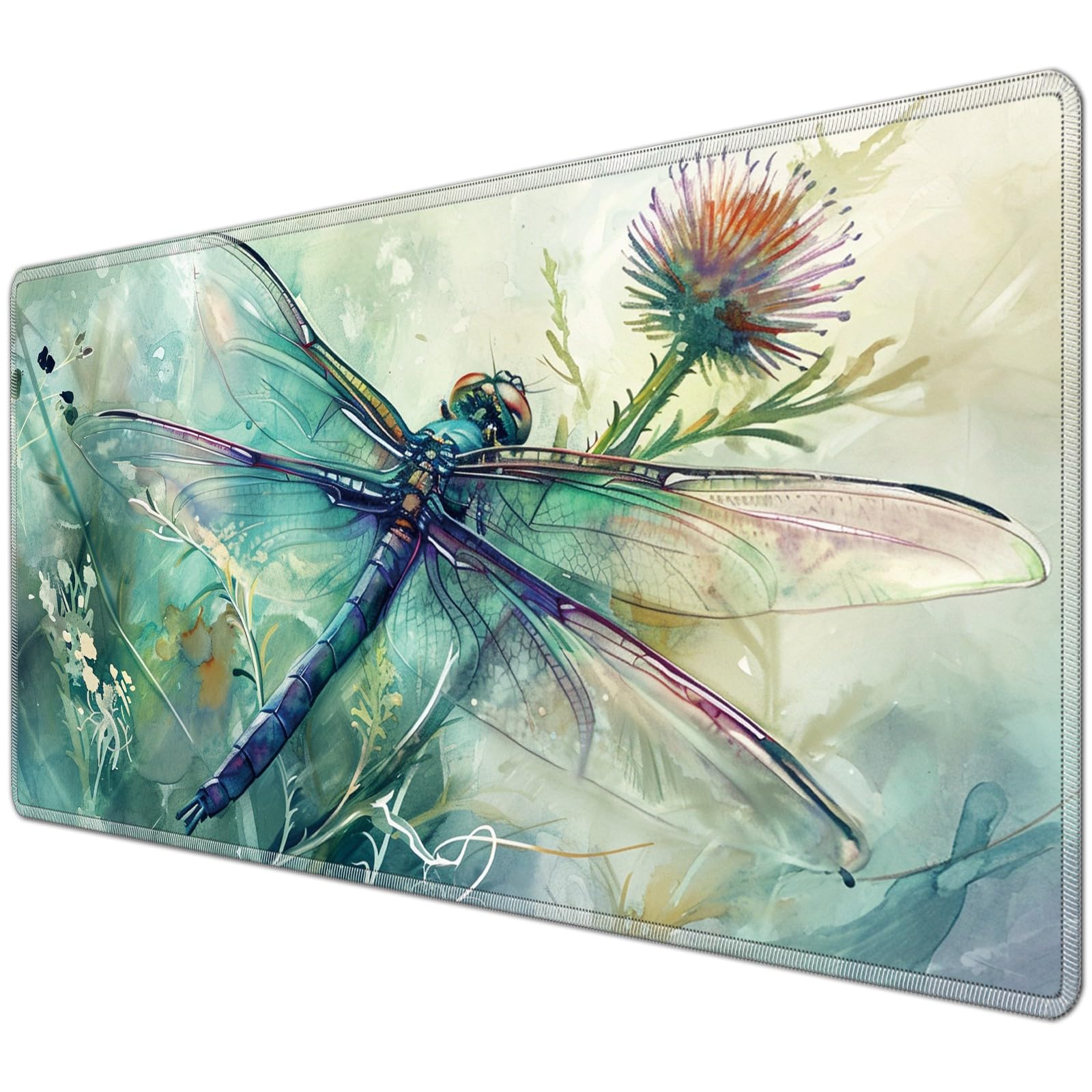 JANENFNA TCG Playmat Desk Mats 24 x 14 inches Mousepad Compatible for MTG Trading Card Game Play Mats Smooth Rubber Surface Original Magic The Gathering Play Mat, Dragonfly — image 1