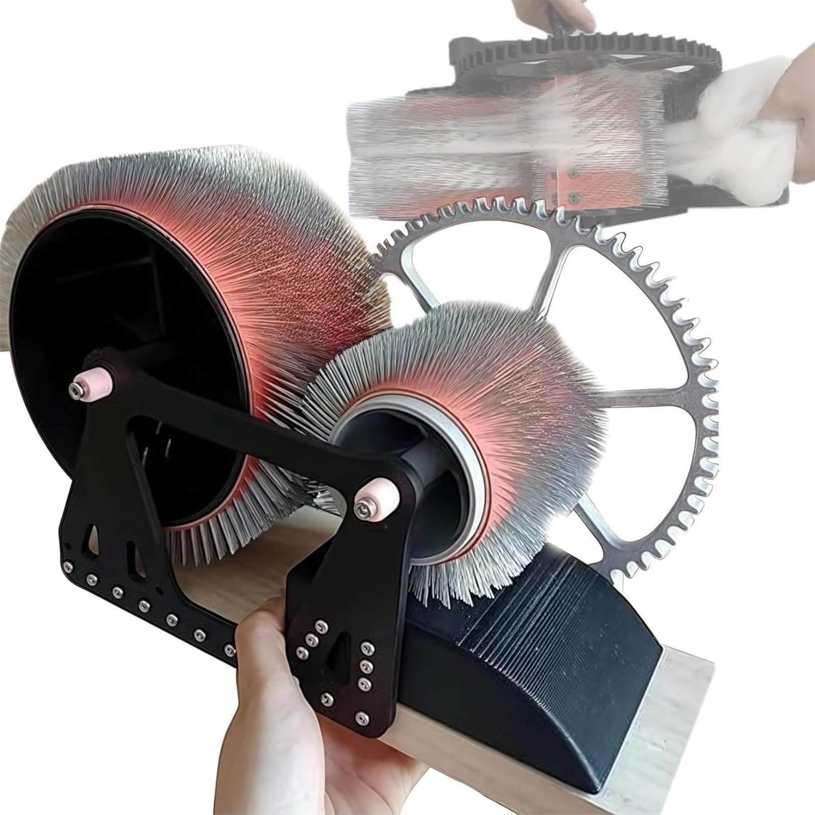 Jybnbbe As Shown Manual Wool Carding Machine, Drum Carder With Hand Crank For Efficient Fiber Preparation, Felt Combing, Impurity Removal For Spinning And Crafting